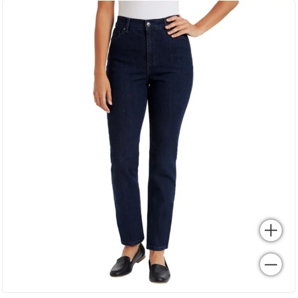 NWT Gloria Vanderbilt Women's Amanda Stretch Denim Jean Dark Blue Long 8 - Picture 1 of 3